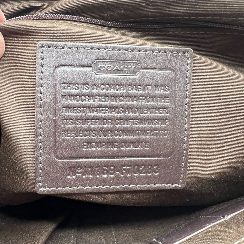 Coach Signature Leather Canvas Jacquard Tan Messenger Bag - Picture 4 of 8